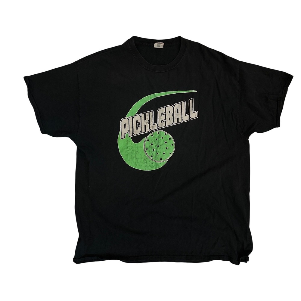 Gildan Ultra Cotton Pickleball Graphic T-Shirt Mens XL Black Short Sleeve Tee